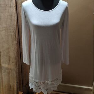 🌵Myang white knit dress crochet detail medium